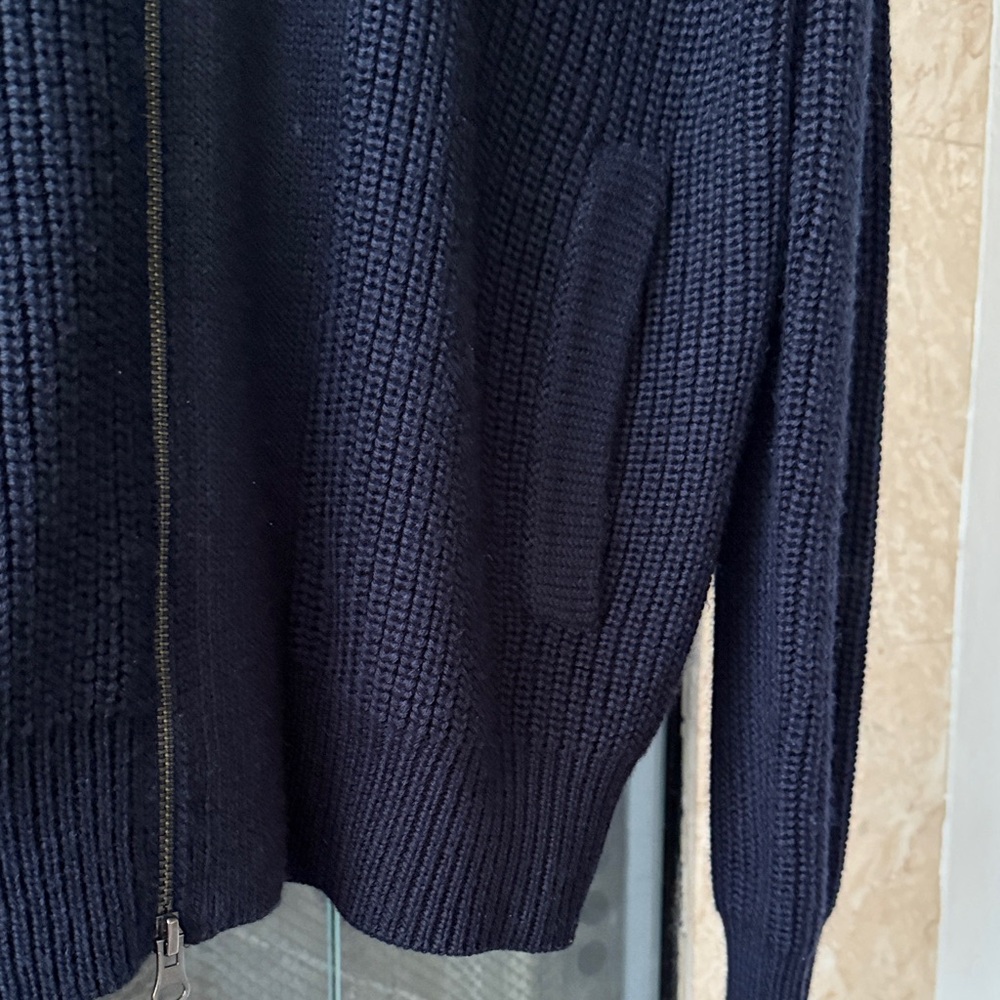 Banana Republic Men's Navy Zip-Up Sweater Cardigan - Picture 6 of 11